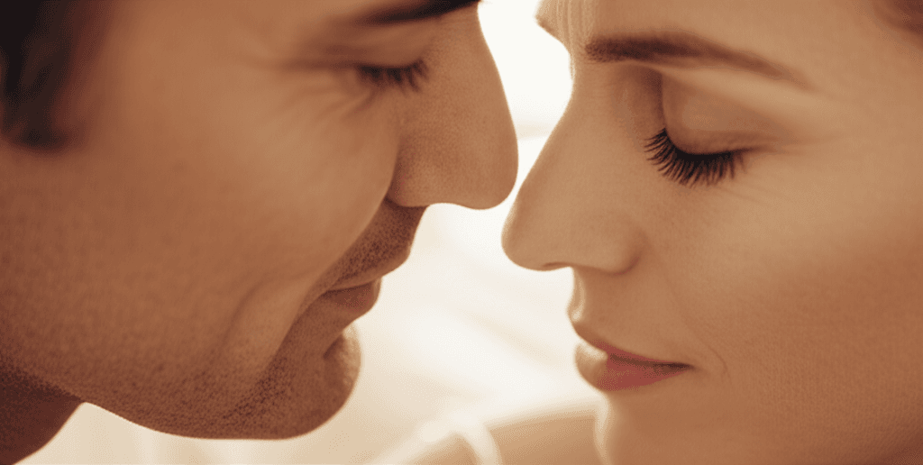 Happy couple intimate moment