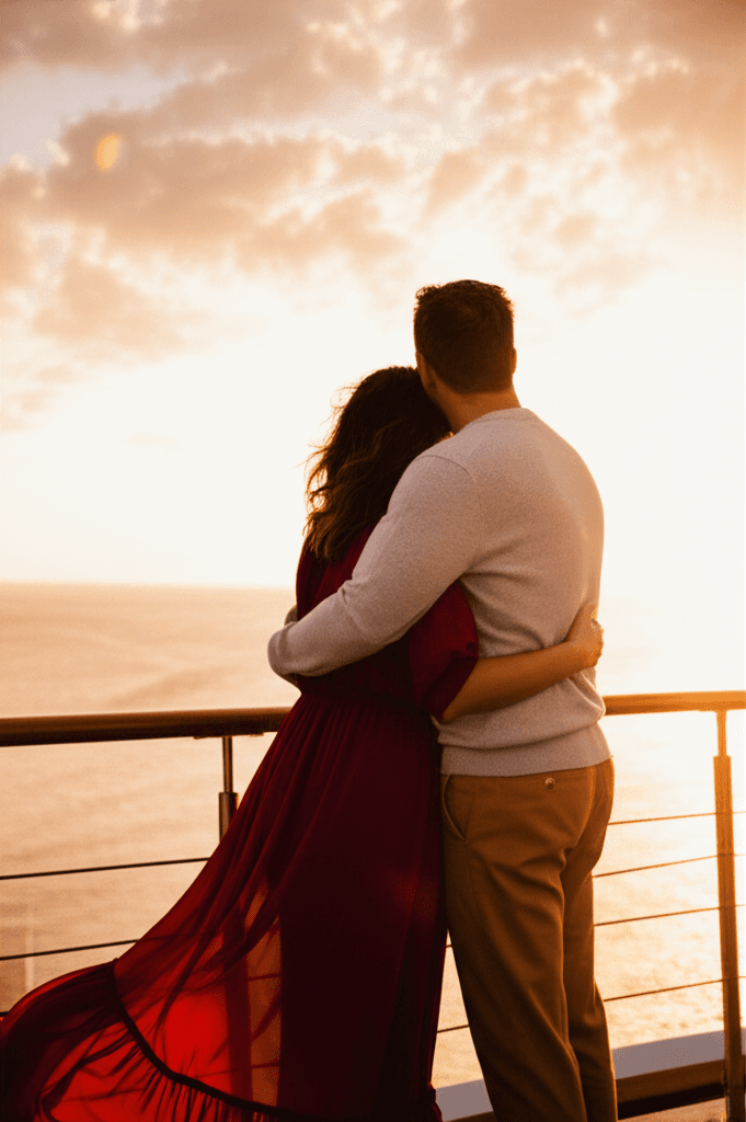 Couple romantic sunset