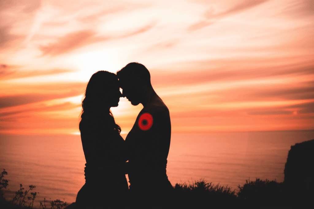 Intimate couple silhouette